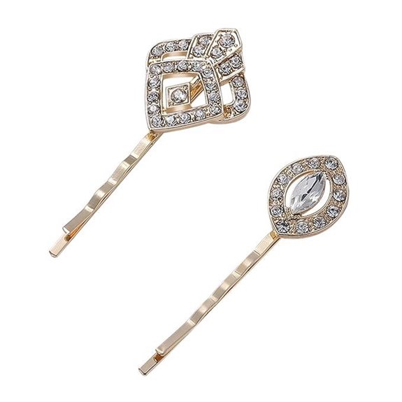 BABEYOND Vintage 1920s Crystal Feather Hair Pins