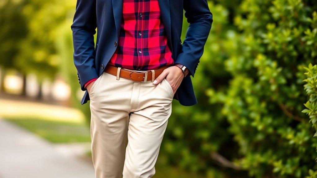 balance plaid with neutrals