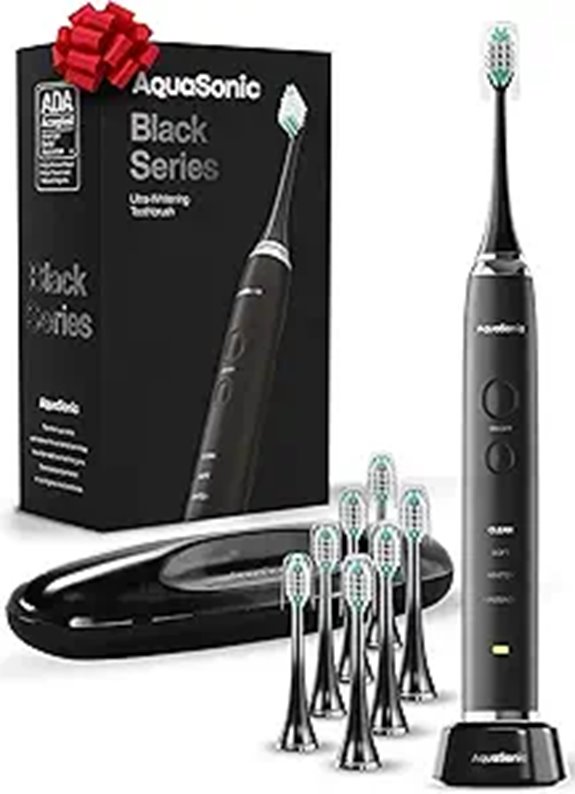 Aquasonic Black Series Electric Toothbrush with 8 Heads