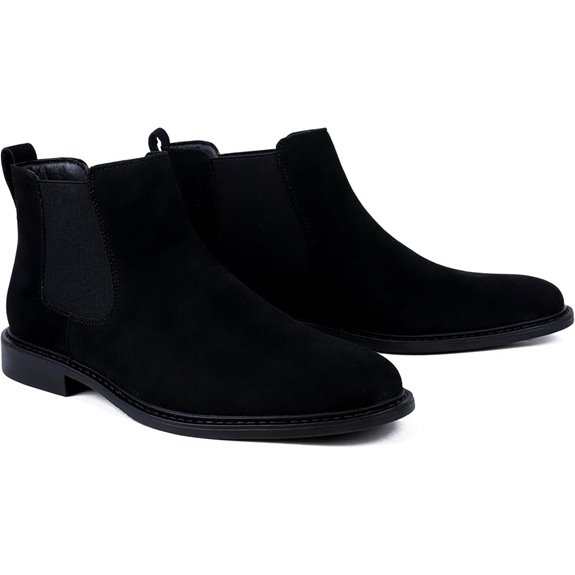 Men’s Black Chelsea Boots-Slip-On Comfy Mens Casual Suede Ankle Boots