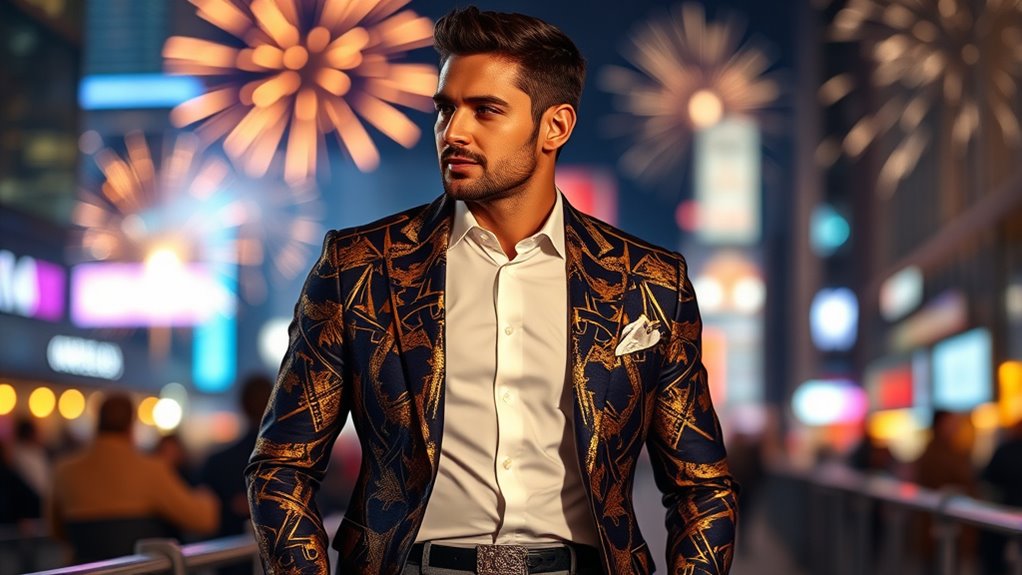 bold prints and metallics