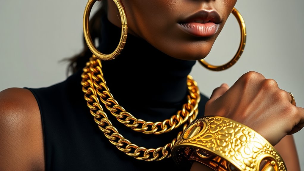 bold sculptural gold statements