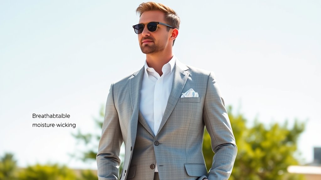 breathable lightweight suit construction