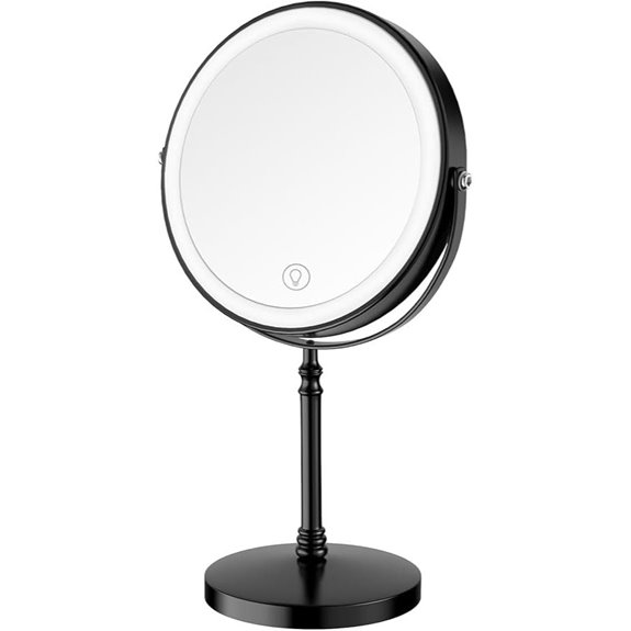 Lighted Makeup Mirror with 10x Magnification and Brightness