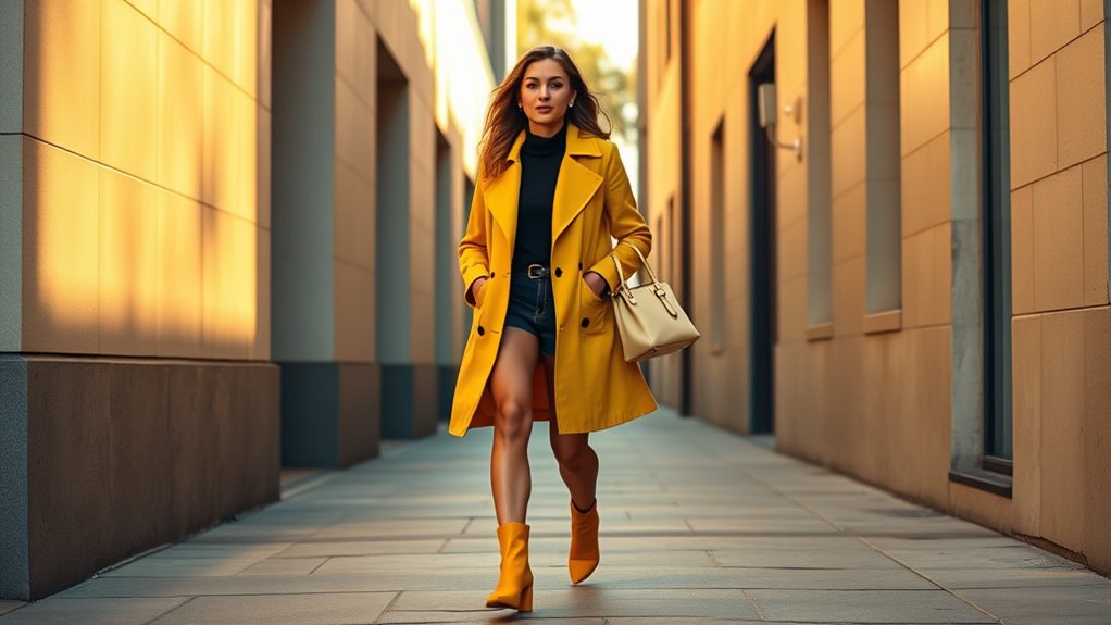 bright yellow accessories and outfits