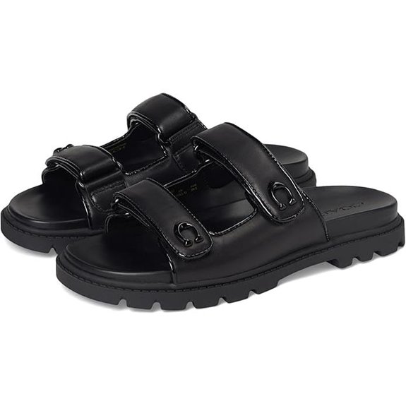 COACH womens Sculpted C Double Banded Sandal