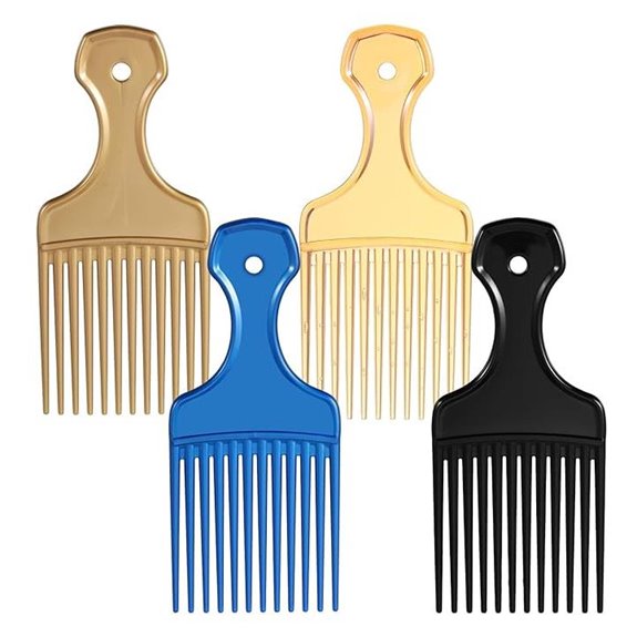 Curly Hair Picks 4 Pcs in Assorted Colors