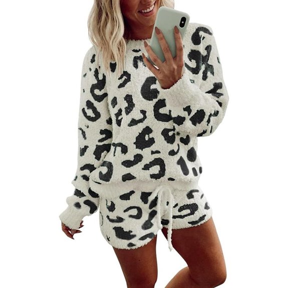 Ekouaer Fuzzy Fleece Pajamas Lounge Set