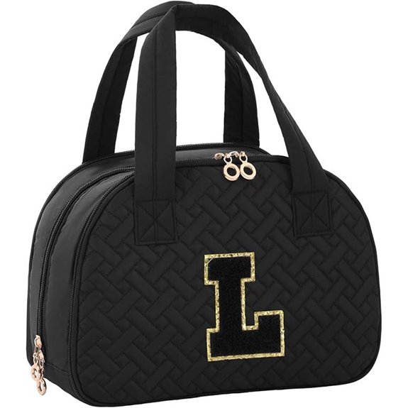 Personalized Travel Toiletry Bag with Handle and Brush Holder