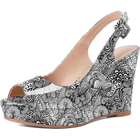 Eldof Women's Peep Toe Wedge Heels Sandals