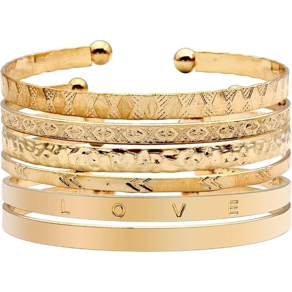 FUTIMELY Gold Stackable Cuff Bracelets for Women