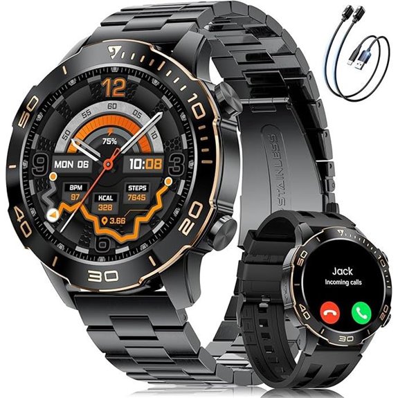 Luxury Men's Smartwatch with Fitness & Waterproof Features