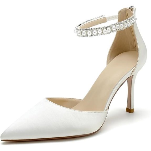Pointed Toe Pearl Wedding Shoes for Women