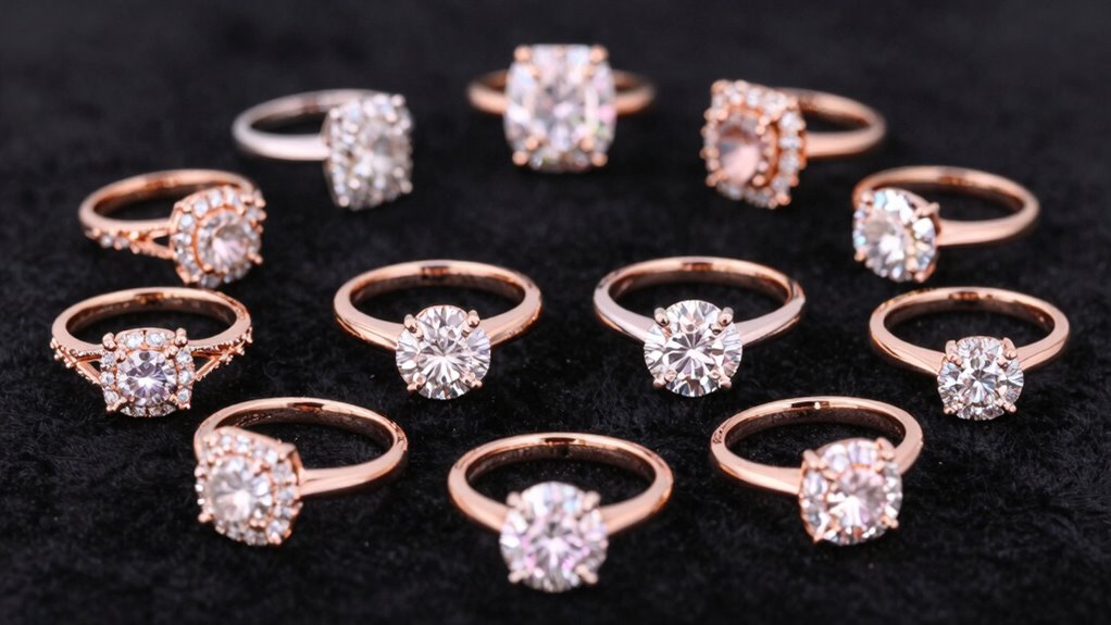 elegant rose gold diamond rings