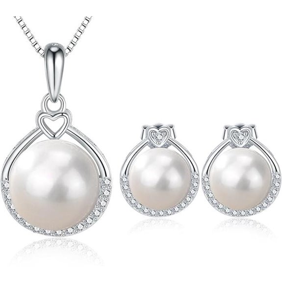 Sterling Silver Pearl Jewelry Set for Women
