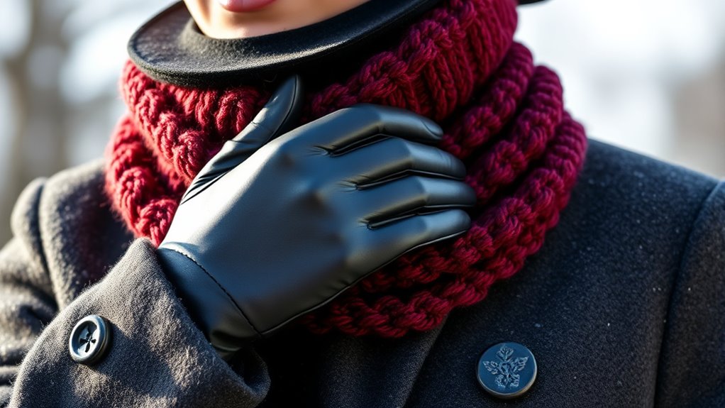 elegant warm textured gloves