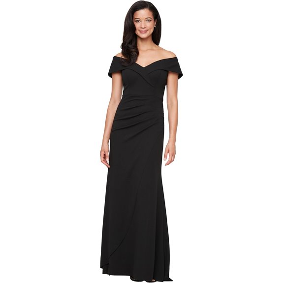 Alex Evenings Women's Off-Shoulder Crepe Dress