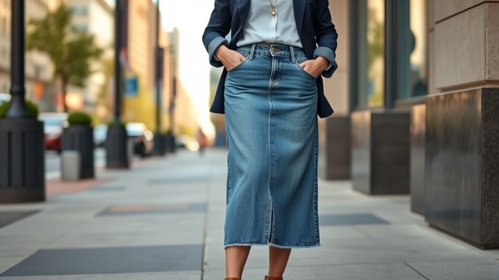 flattering denim skirt styles