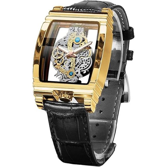 FORSINING Men's Luxury Skeleton Watch with Leather Band
