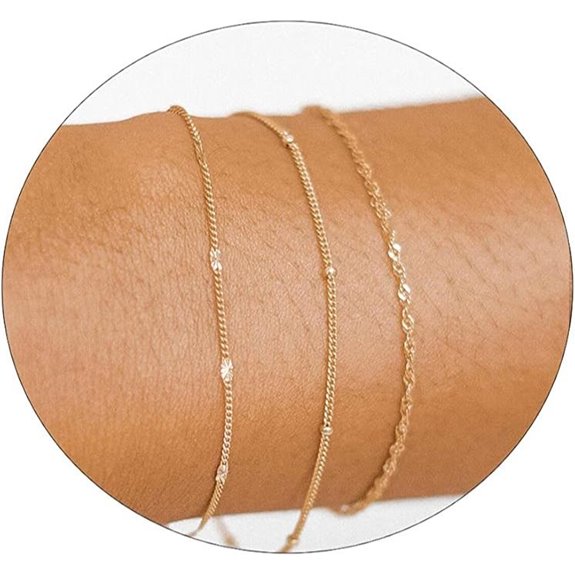 Gold Layered Cross Pearl Leaf Bracelets Set