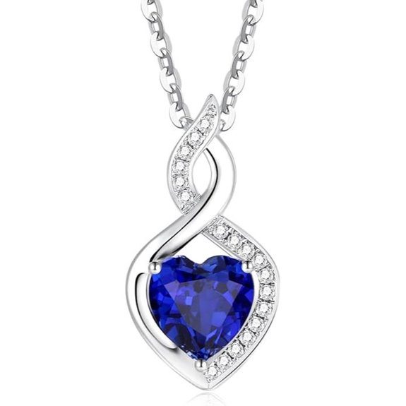 FANCIME 14K Gold Heart Birthstone Necklace for Mom