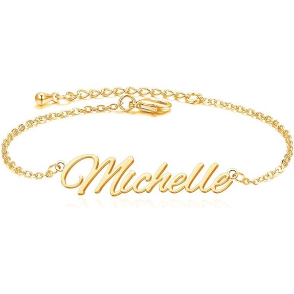 Personalized 18K Gold Ankle Bracelet for Women
