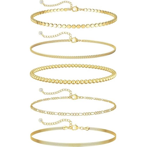 DEARMAY Gold Women’s Waterproof Chain Bracelets (Pack)