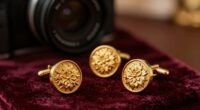gold wedding cufflink set