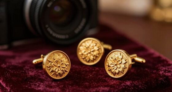 gold wedding cufflink set