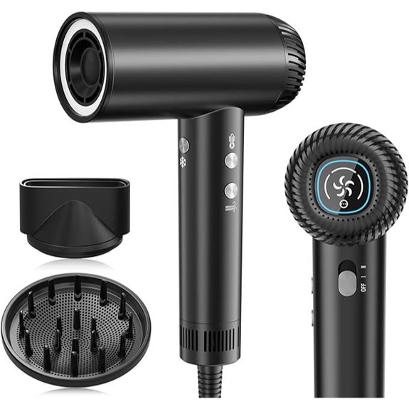 Professional 200,000 RPM Ionic Hair Dryer with Diffuser