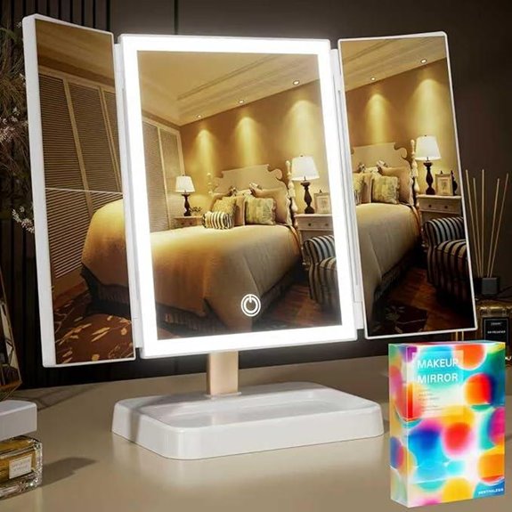 Lighted Makeup Mirror with Magnification & Color Options