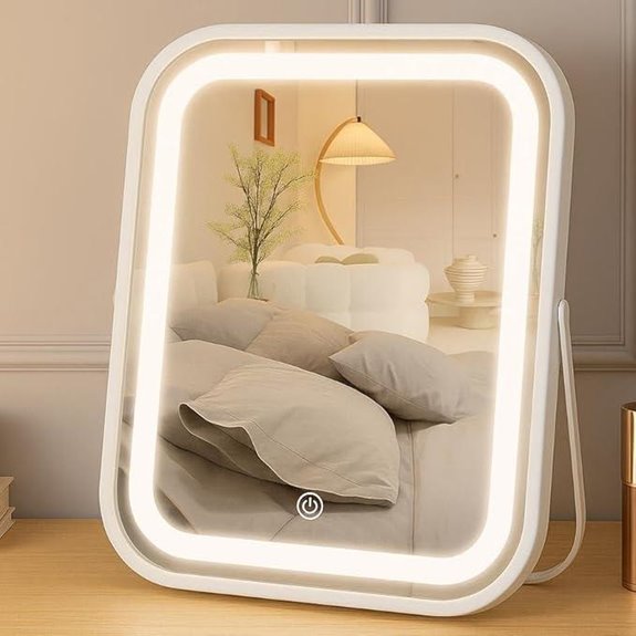 Lighted Rechargeable Vanity Mirror with Touch Lights