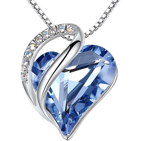 Leafael Infinity Heart Birthstone Necklace for Women