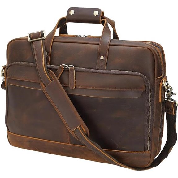 Masa Kawa Leather Laptop Briefcase for Men
