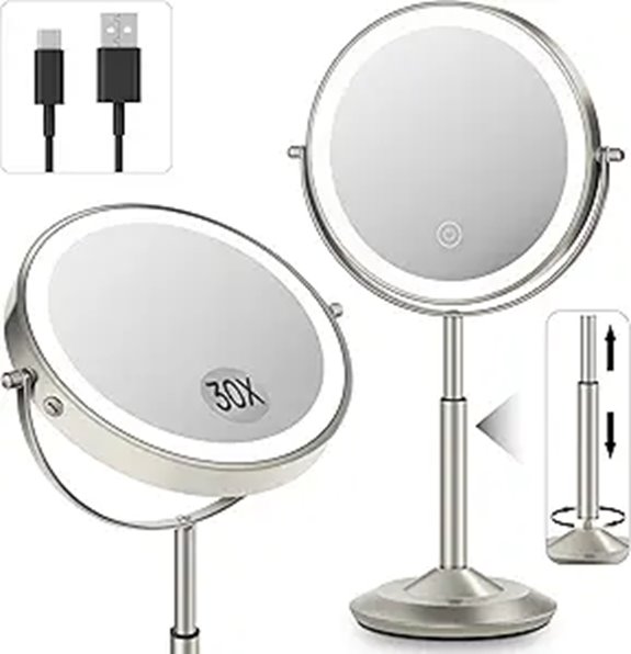 led lit adjustable mirror