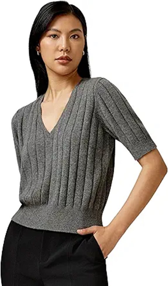 LilySilk 100% Cashmere V-Neck Sweater for Women