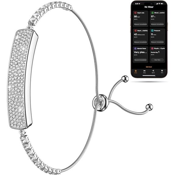 Luxury Smart Bracelet with Diamonds and Health Tracking