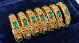 luxury emerald gold bracelets