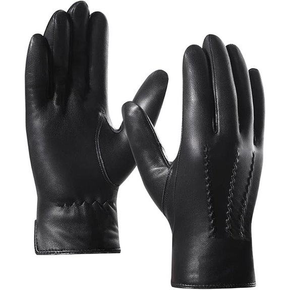 Harssidanzar Leather Men’s Winter Driving Gloves