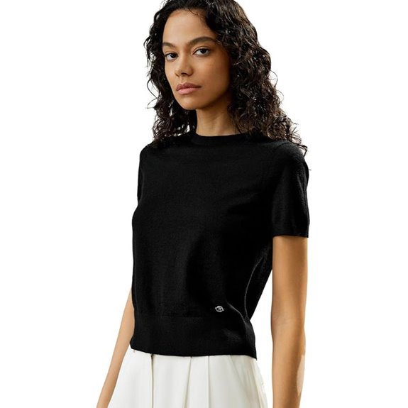 LilySilk 100% Cashmere Short Sleeve Sweater for Women