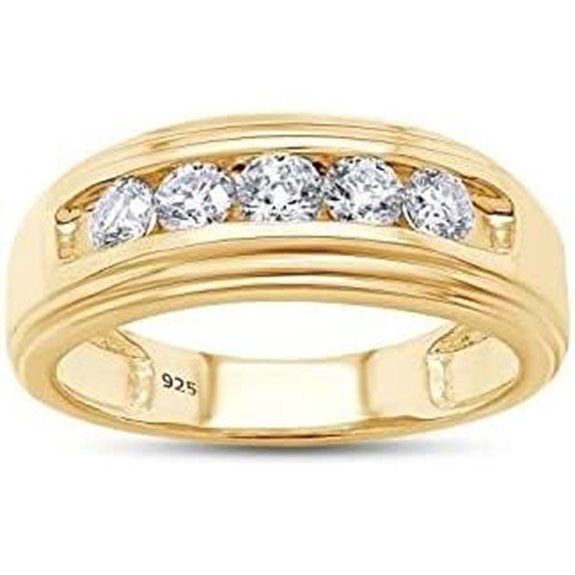 Men's Lab-Created Moissanite Wedding Band in Gold