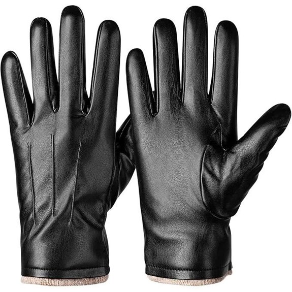 Alepo Men's Winter Leather Touchscreen Gloves