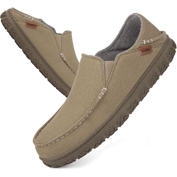 LongBay Men's Moccasin Slippers with Memory Foam