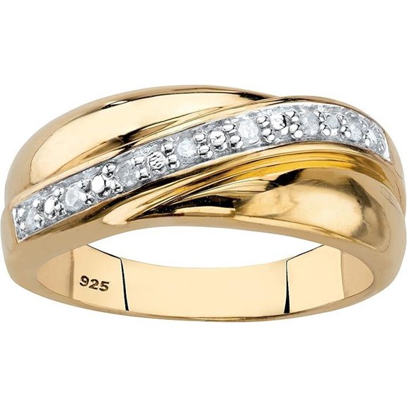 PalmBeach Men's Gold Sterling Silver Diamond Ring