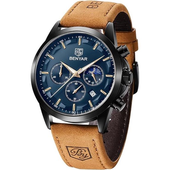 BY BENYAR Men's Waterproof Chronograph Dress Watch