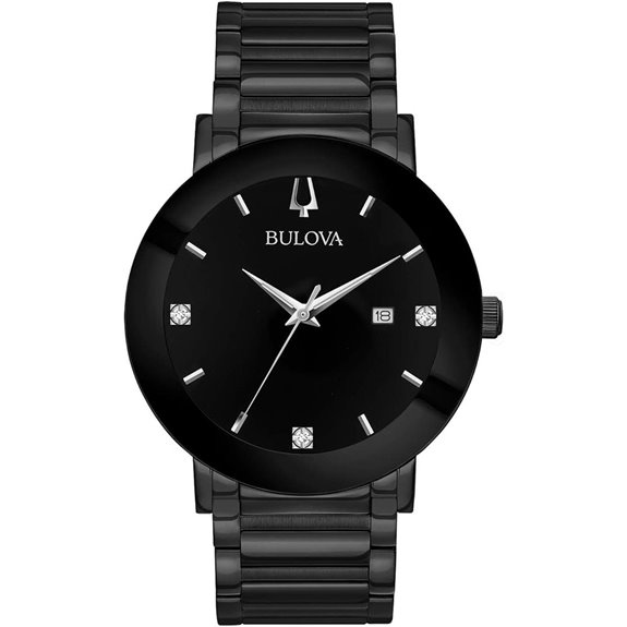 Bulova Men's 3-Hand Quartz Watch with Diamond Dial and Edge to Edge Crystal
