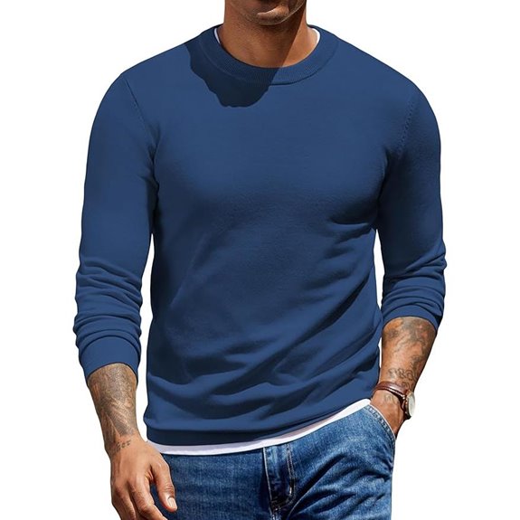 COOFANDY Men's Slim Fit Crew Neck Sweater
