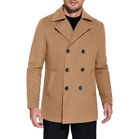 COOFANDY Men's Double Breasted Pea Coat