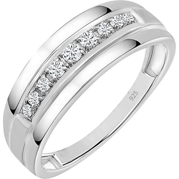 Dazzlingrock 0.23 Ctw Diamond Men’s Wedding Band