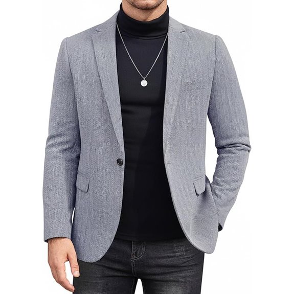 COOFANDY Men's Tweed Herringbone Blazer